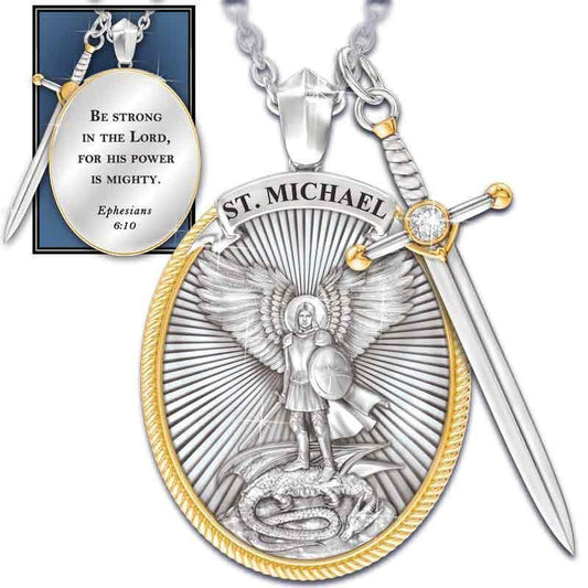 Saint Michael Shield Necklace
