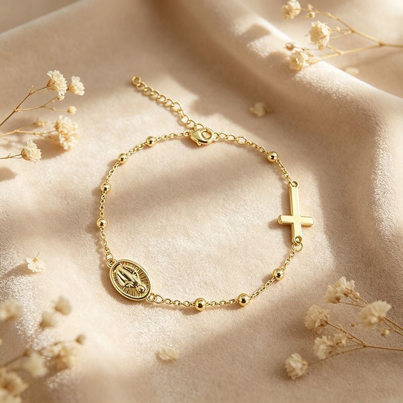 Catholic Rosary Cross Bracelet