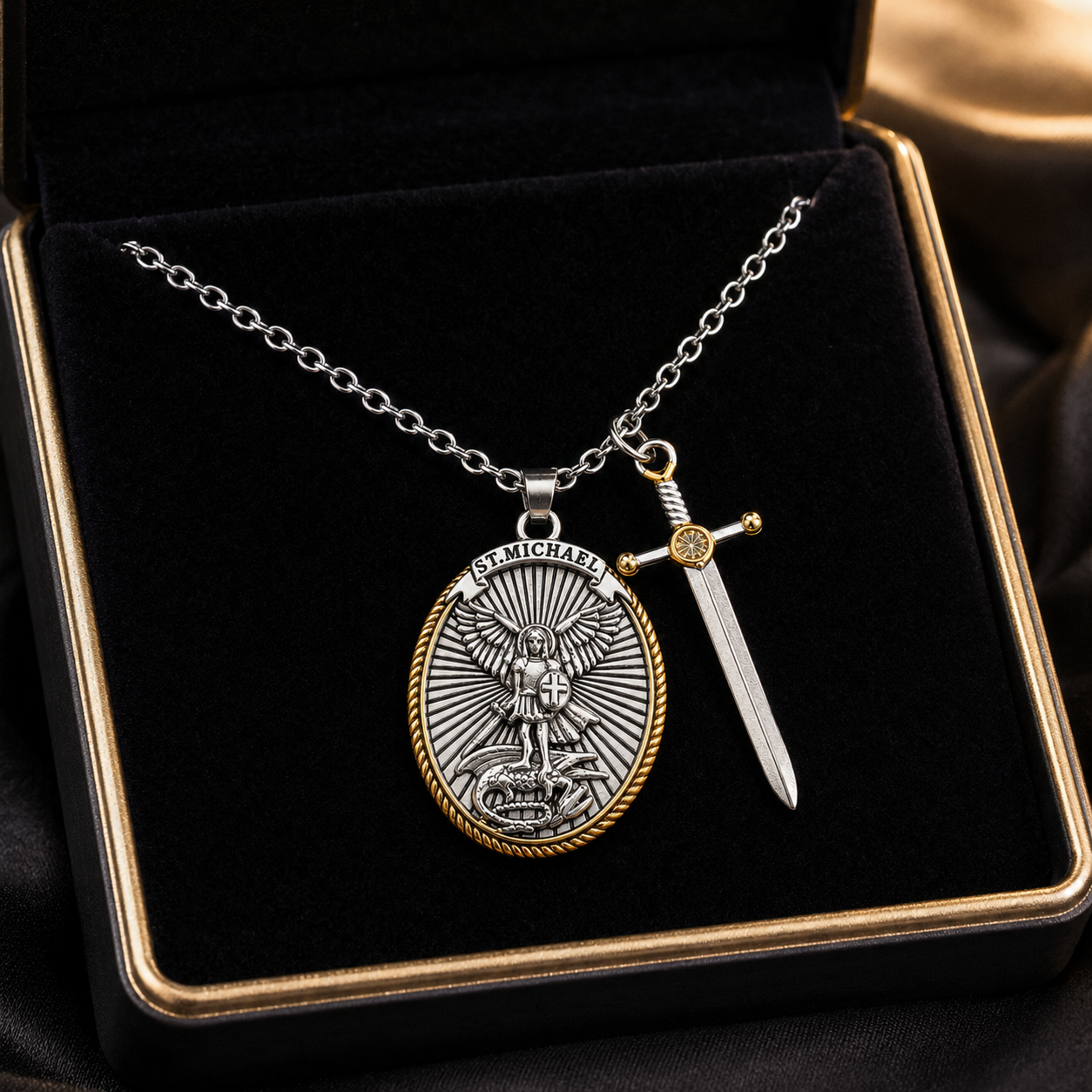 Saint Michael Shield Necklace