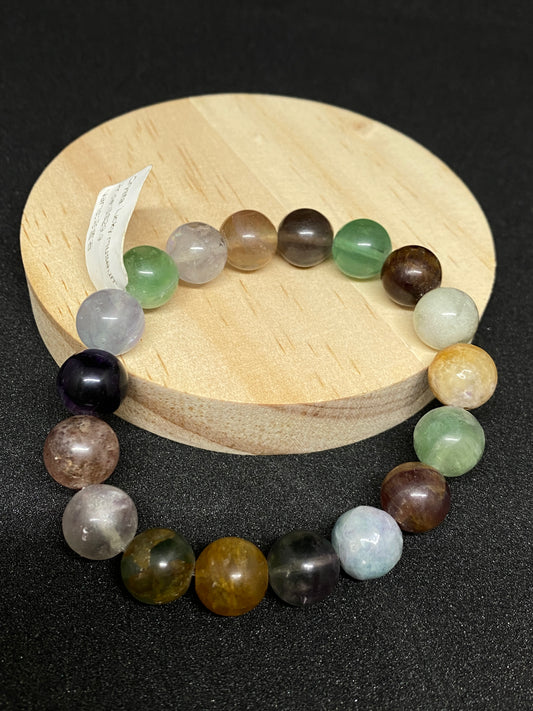 Color Fluorite Bracelet Natural Crystal