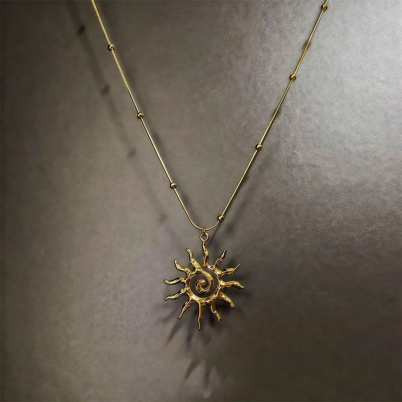 Apollo sun pendant necklace chain detail