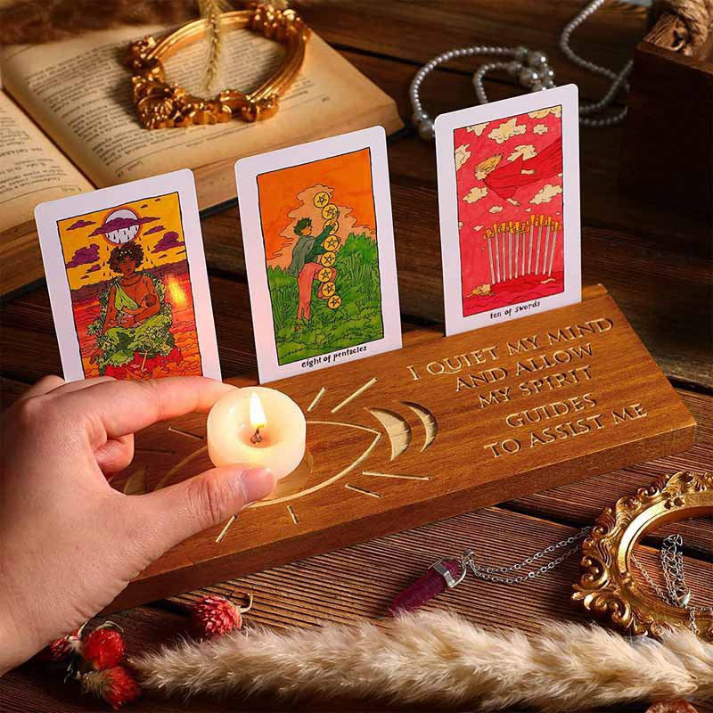 Wooden Tarot Card Stand 	