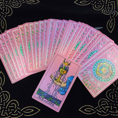 Factory Direct Sale Genuine Laser Iridescent Fluorescent Gold Foil Waite Tarot Cards TARO DECK Cross-Border Electronic Products	