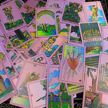 Factory Direct Sale Genuine Laser Iridescent Fluorescent Gold Foil Waite Tarot Cards TARO DECK Cross-Border Electronic Products	