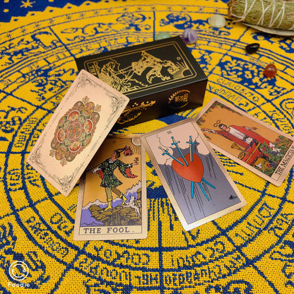 Factory Direct Rose Gold European and American Flower Waite Gold Foil Tarot Cross-Border E-commerce Exclusive Product	