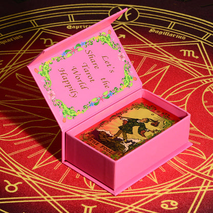 Factory Direct Sale Classic New Gold Foil Flower Language Waite Tarot Cards Exclusive for Cross-Border E-commerce	