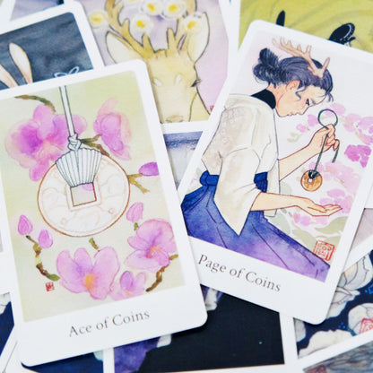 Pure White Peony Tarot Deck 	