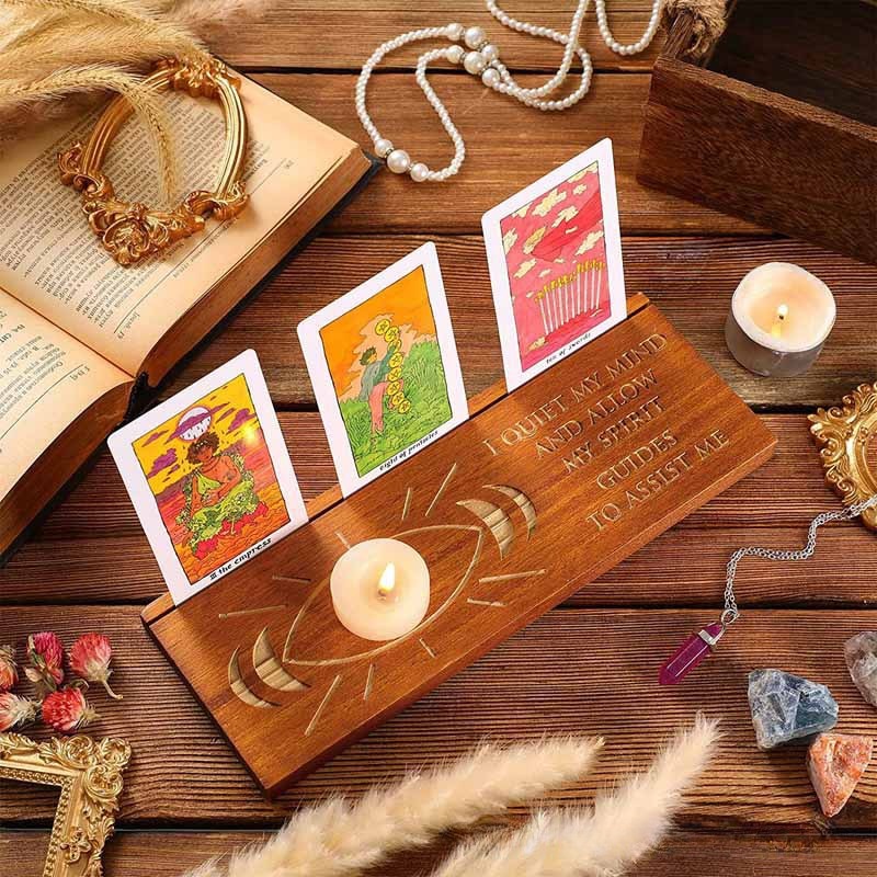 Wooden Tarot Card Stand 	