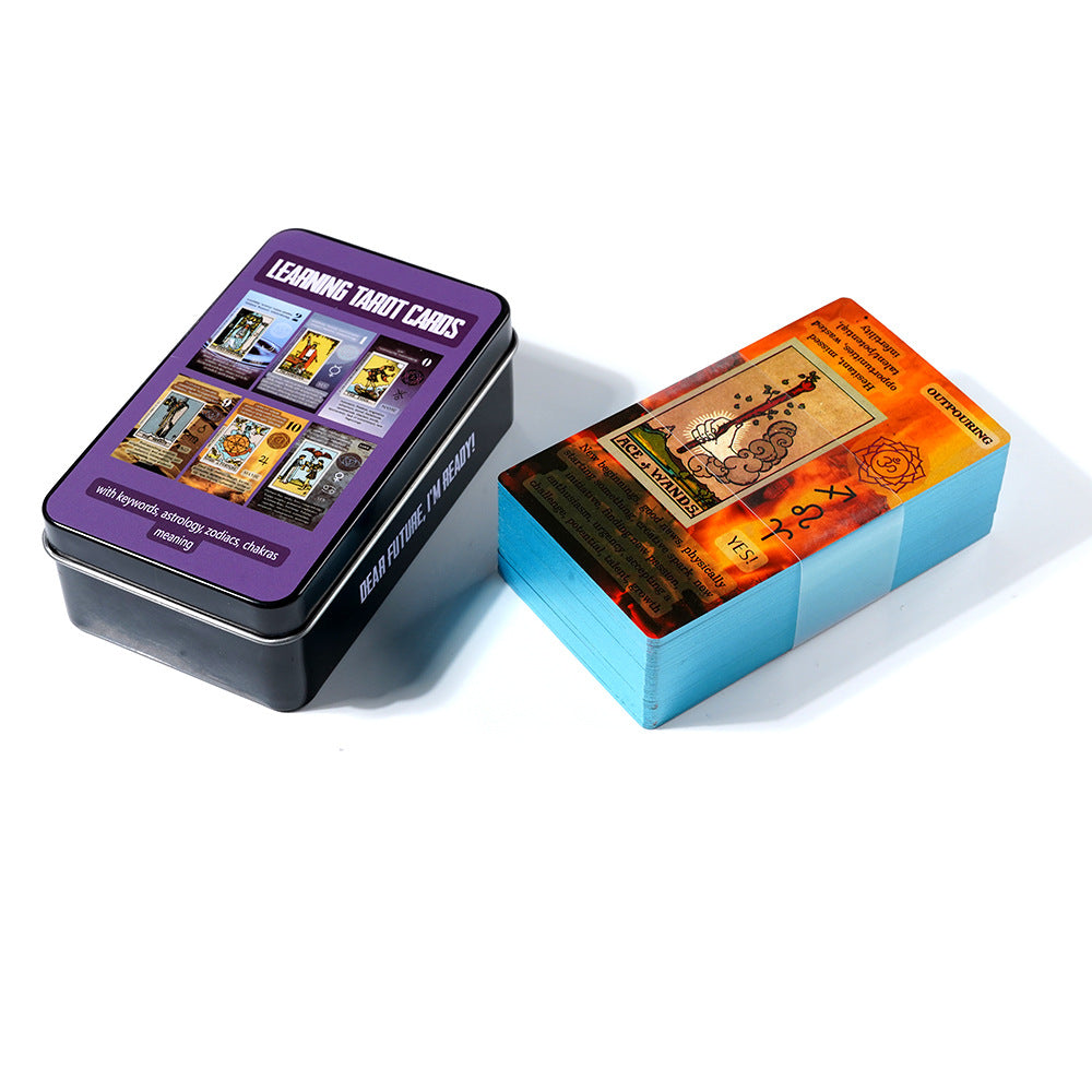 "Dear Future, I'm Ready"Learning Tarot Cards with Meanings on Them | Portable Tin Box Edition | Witchy Gift 	