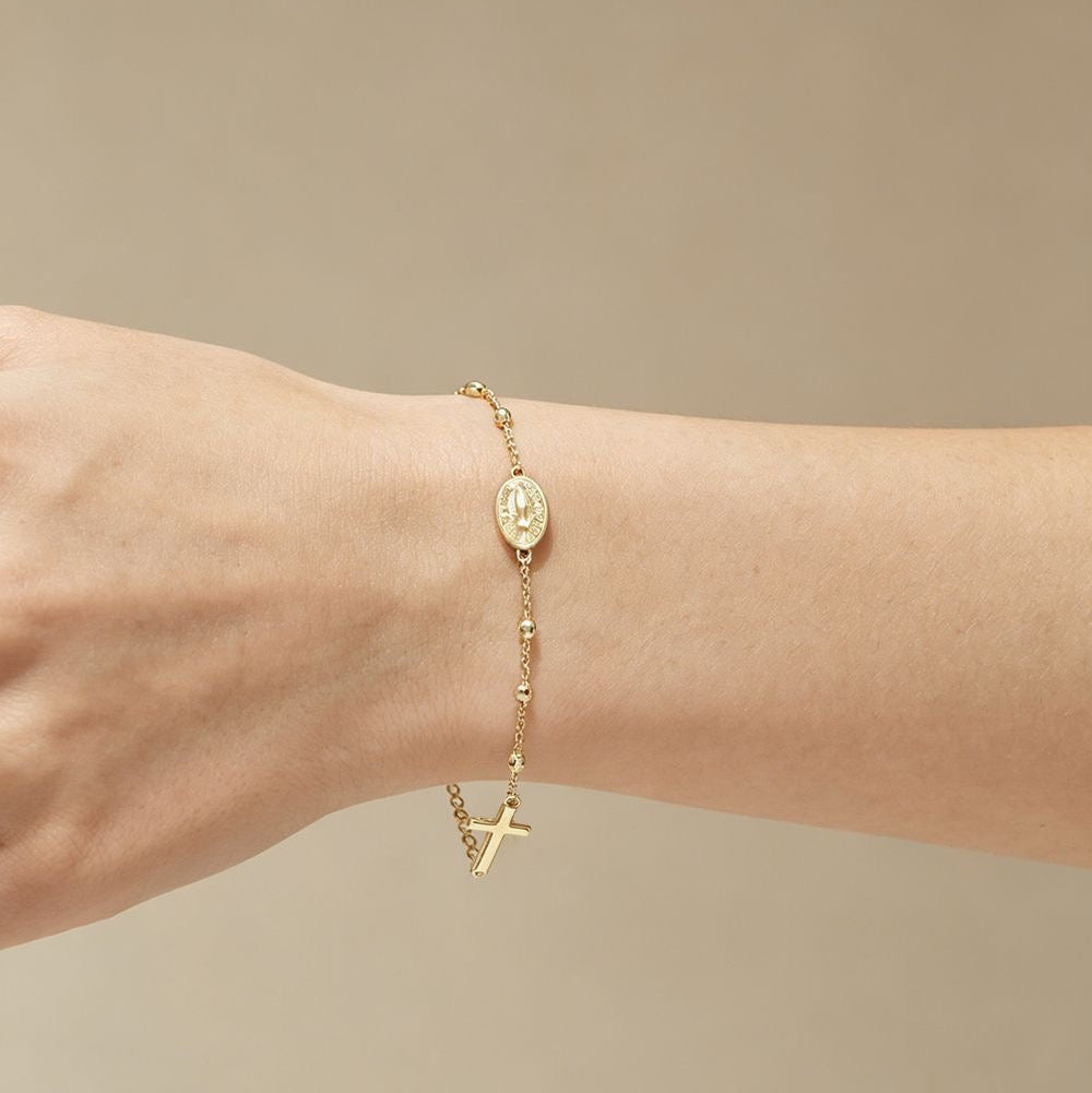 Catholic Rosary Cross Bracelet