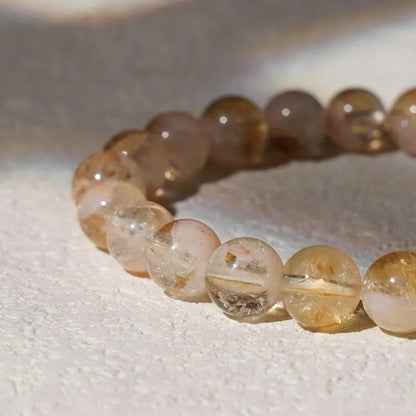 Citrine Gemstone Beads Stretch Crystal Bracelets Energy Souvenir Gemstone Bracelets-Abundance，Prosperity，Positivity	