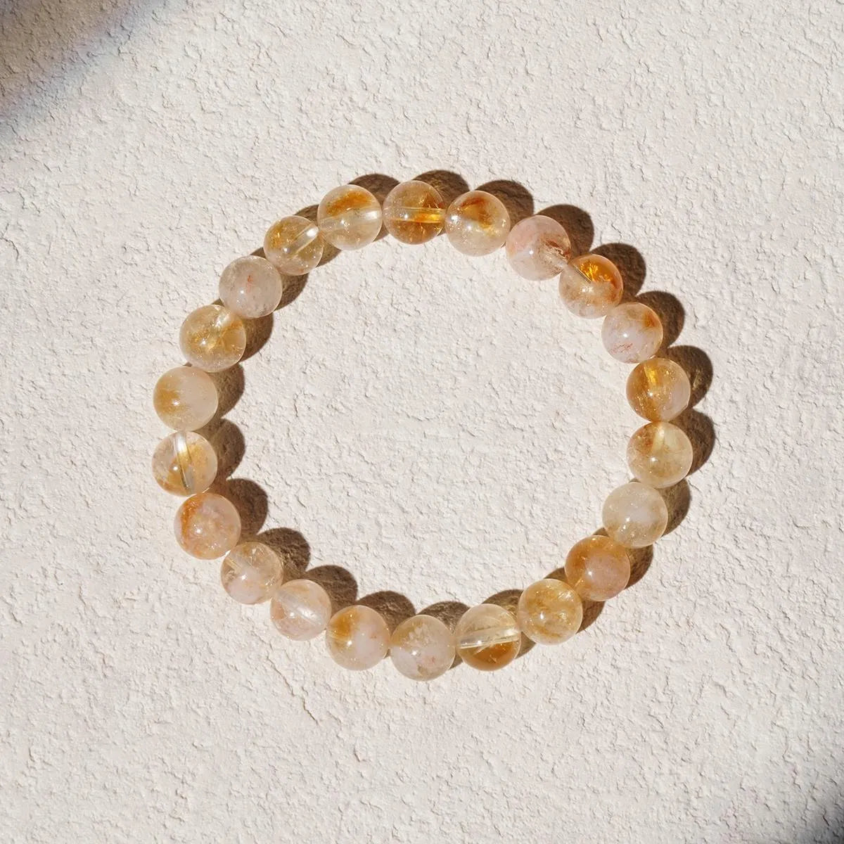 Citrine Gemstone Beads Stretch Crystal Bracelets Energy Souvenir Gemstone Bracelets-Abundance，Prosperity，Positivity	