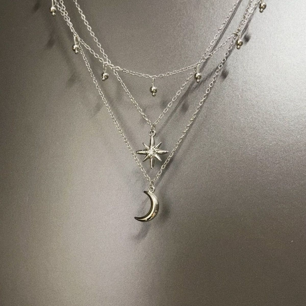 Moon and star pendant necklace main product view