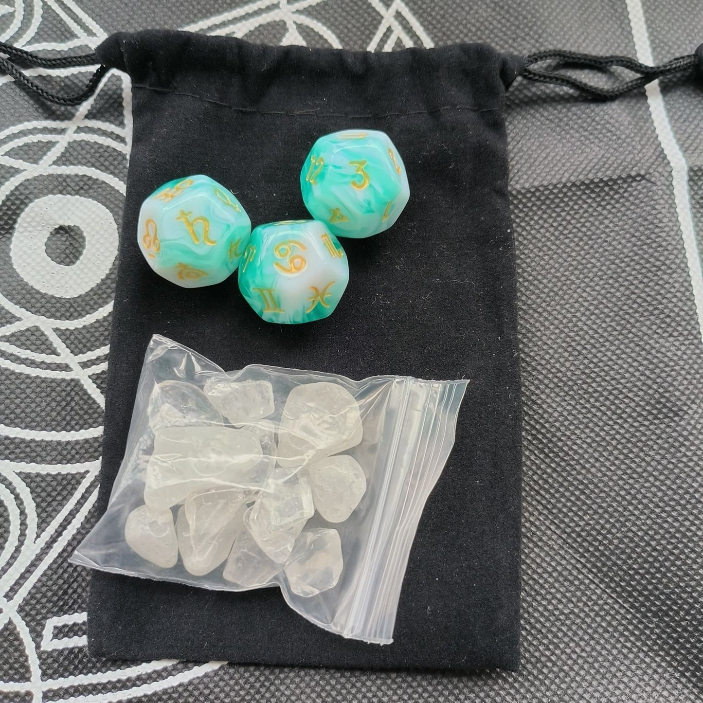 Celestial D12 dice alternate view