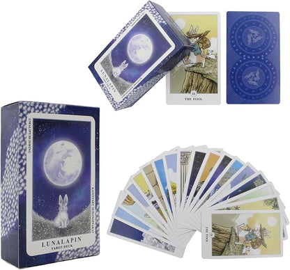 Lunalapin Tarot Deck - Unique Indie Rabbit-Themed Tarot Cards for Beginners & Collectors	