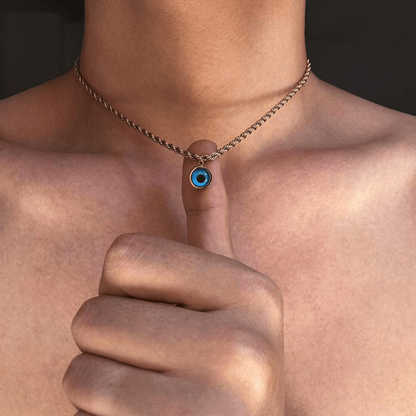 Blue eye pendant necklace alternate product view