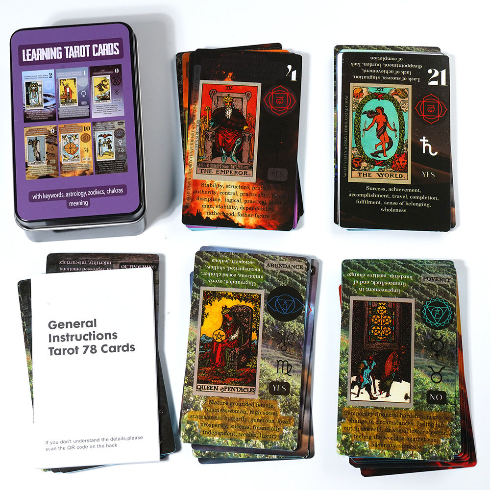 "Dear Future, I'm Ready"Learning Tarot Cards with Meanings on Them | Portable Tin Box Edition | Witchy Gift 	