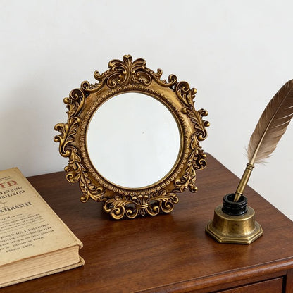 Baroque round vanity mirror main product view