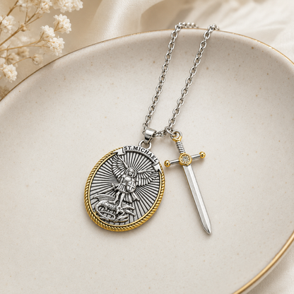 Saint Michael Shield Necklace