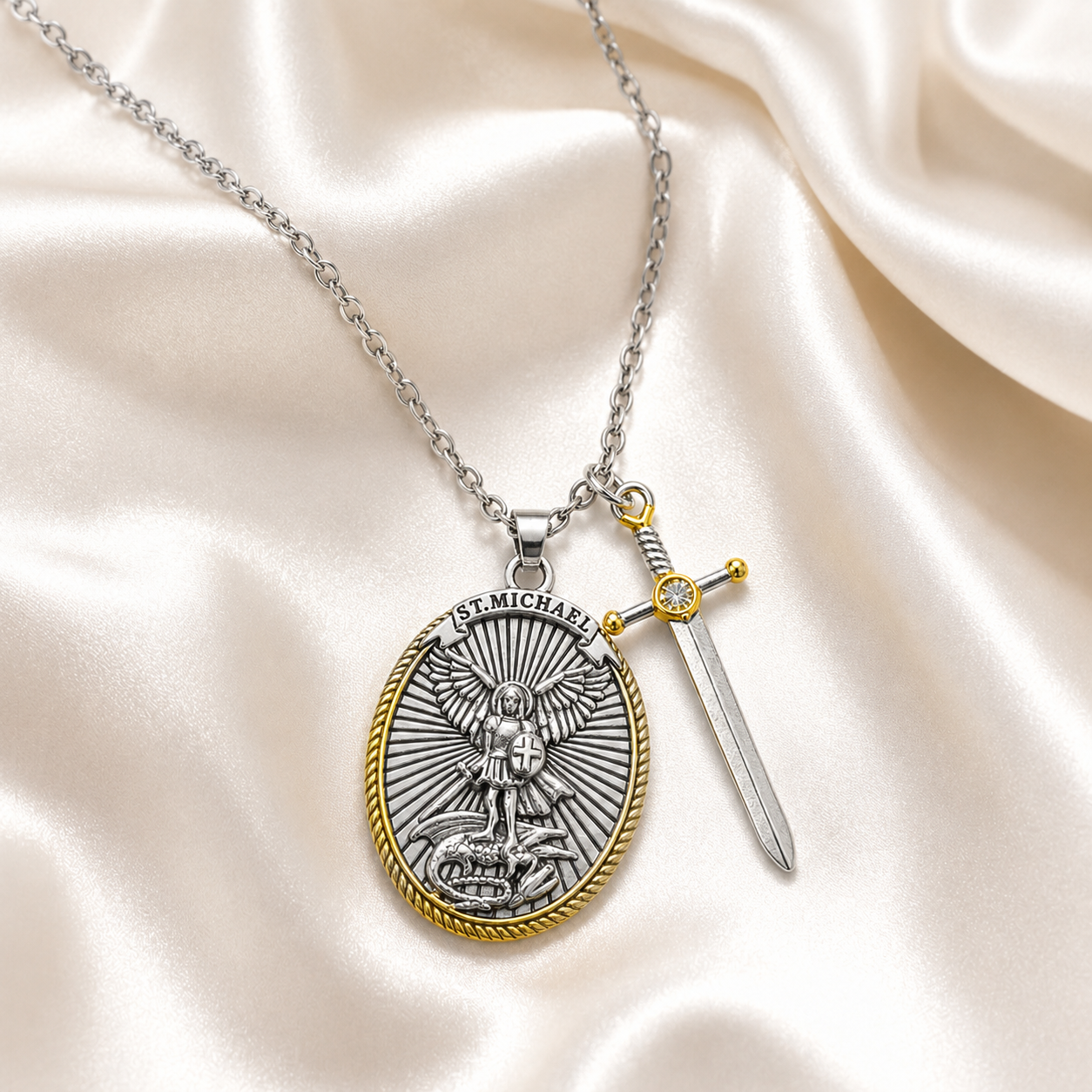 Saint Michael Shield Necklace