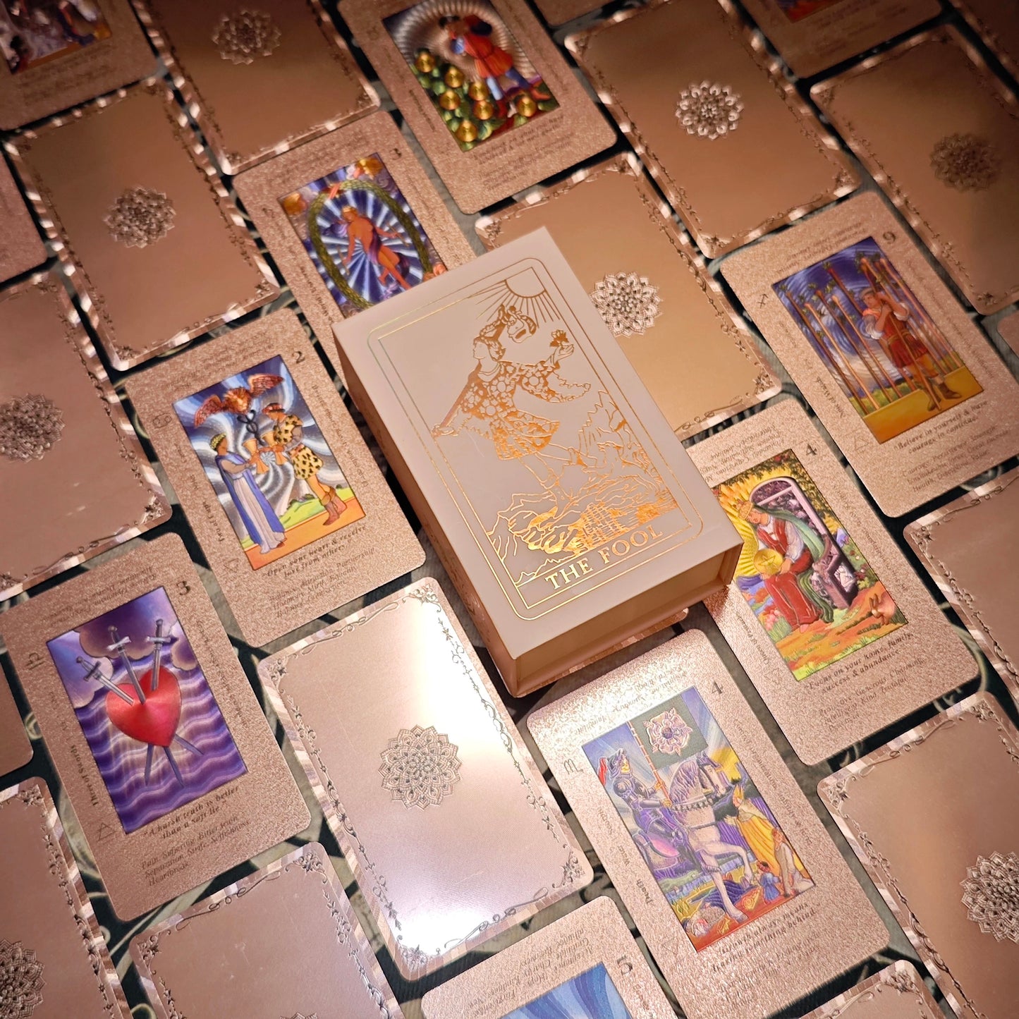 LINSINA Pink Learning Tarot: Cards with Meanings | Aesthetic Girly Tarot Set | Perfect Fortune Telling Gift for Lovers	