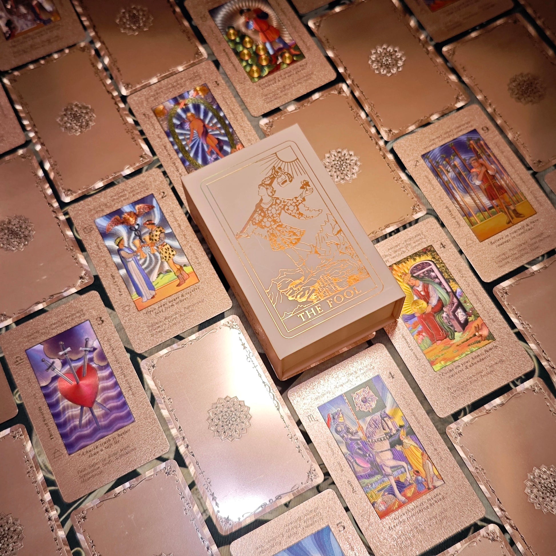 LINSINA Pink Learning Tarot: Cards with Meanings | Aesthetic Girly Tarot Set | Perfect Fortune Telling Gift for Lovers	