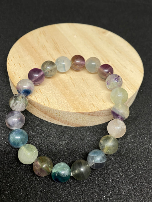 Color Fluorite Bracelet Natural Crystal B Style	