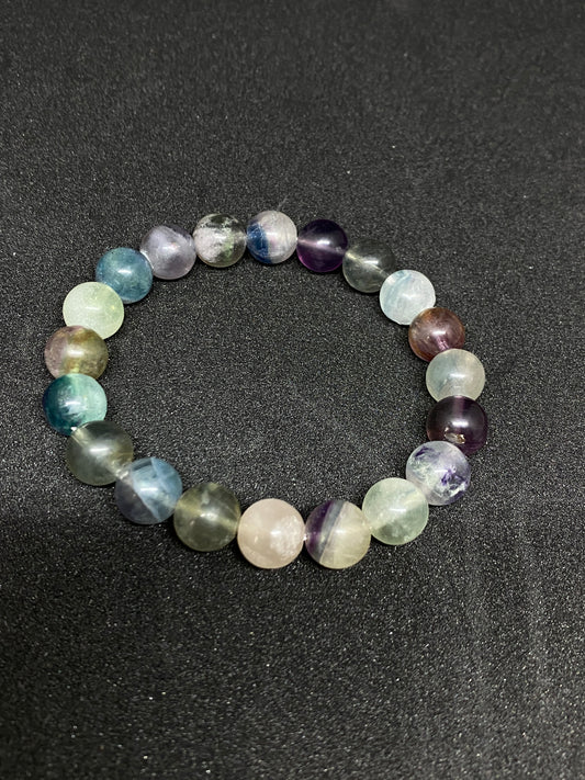 Color Fluorite Bracelet Natural Crystal B Style	