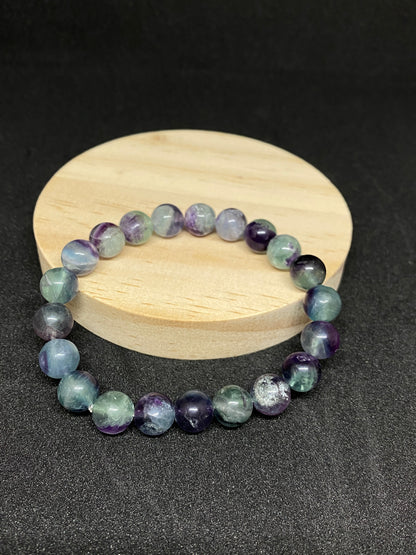 Color Fluorite Bracelet Natural Crystal C Style	