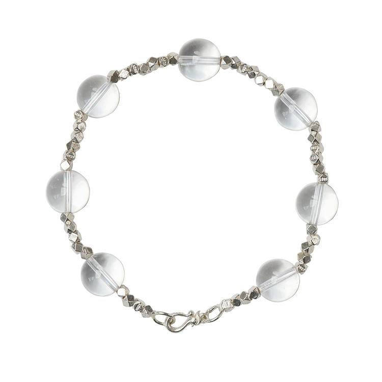 Clear quartz and 925 silver fragment bracelet