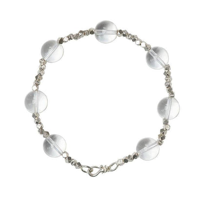 Clear quartz and 925 silver fragment bracelet