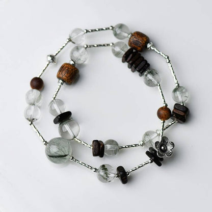 Green phantom quartz bracelet bead detail