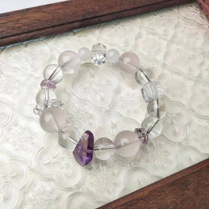 Rose quartz amethyst clear quartz bracelet texture