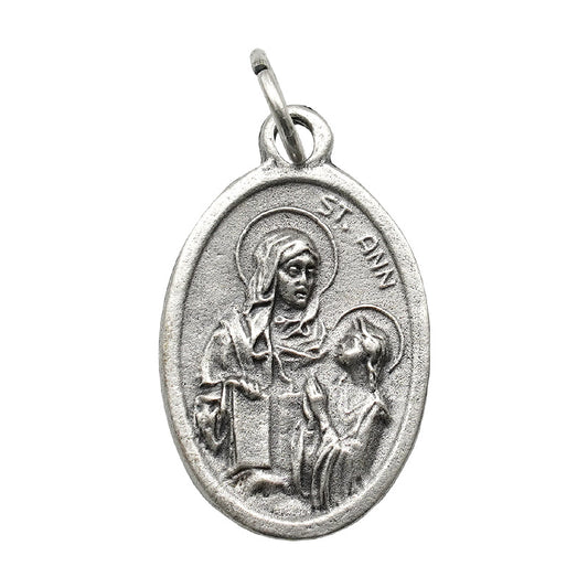 St. Anne Pray for Us Medal Necklace – Made in Italy