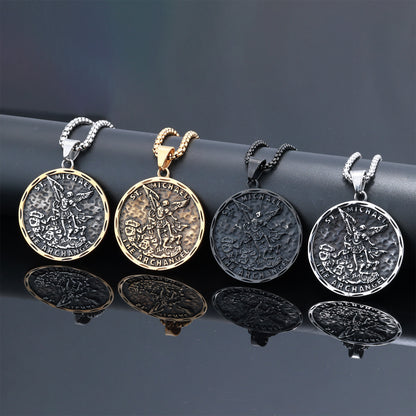 Christian Archangel Saint Michael Pendant Necklace