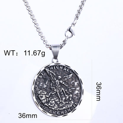 Christian Archangel Saint Michael Pendant Necklace