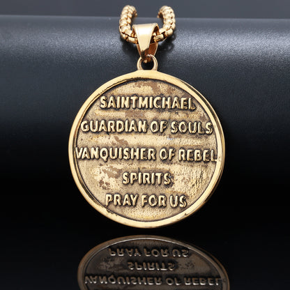 Christian Archangel Saint Michael Pendant Necklace