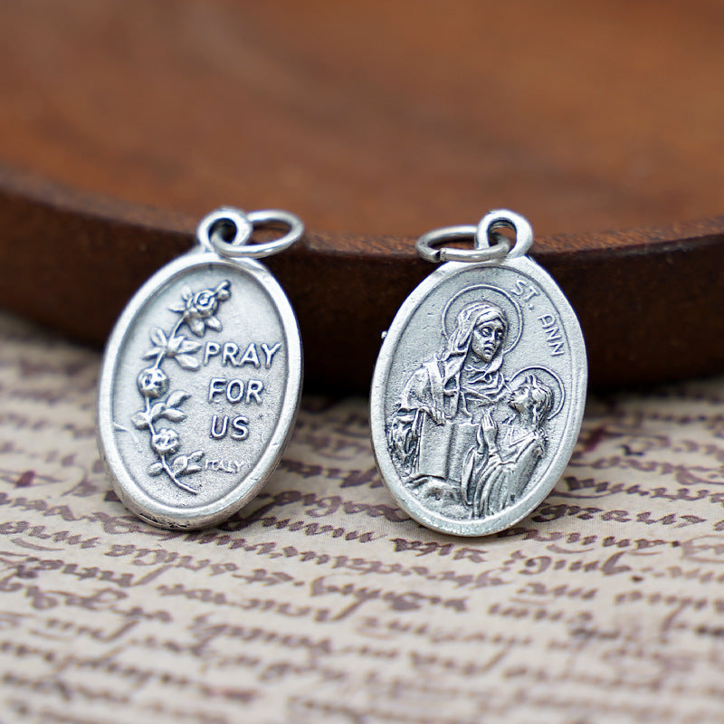 Saint Anne Pray For Us Medal - Mother of Virgin Mary