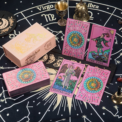 Factory Direct Sale Genuine Laser Iridescent Fluorescent Gold Foil Waite Tarot Cards TARO DECK Cross-Border Electronic Products	