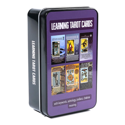 "Dear Future, I'm Ready"Learning Tarot Cards with Meanings on Them | Portable Tin Box Edition | Witchy Gift 	