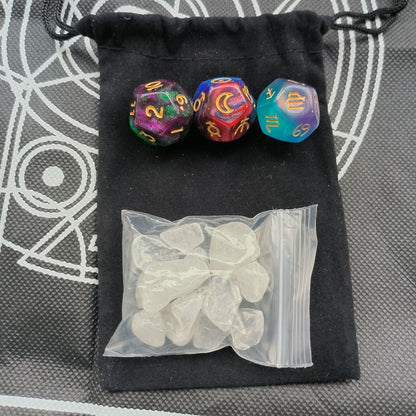 Astrology dice symbol face detail