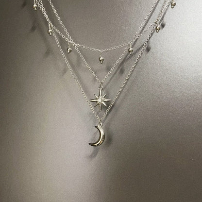 Moon and star pendant necklace alternate view