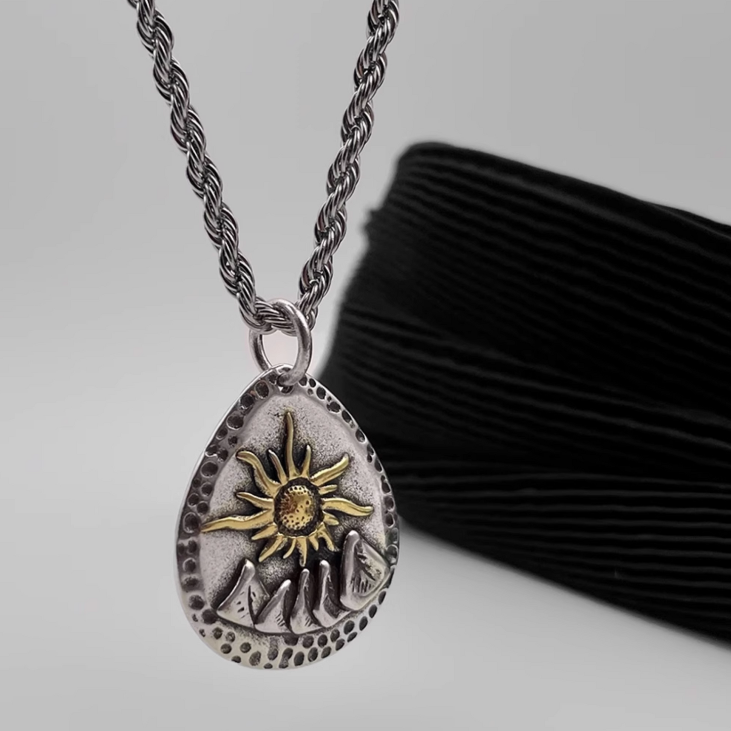 Rising sun pendant necklace alternate product view
