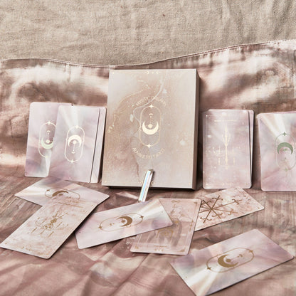 mystic dreams tarot | advanced tarot deck with vegan silk cloth and small quartz crystal	